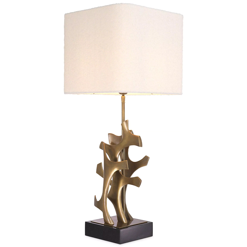 Настольная лампа Eichholtz Table Lamp Agape Brass Белый Латунь в Ижевске | Loft Concept 