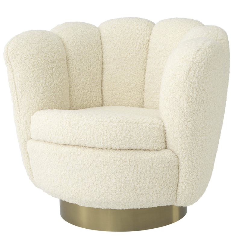 Кресло Eichholtz Swivel Chair Mirage cream Кремовый Матовая латунь в Ижевске | Loft Concept 