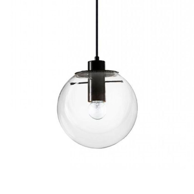 Подвесной светильник Selene Glass Ball Ceiling Lights Black 20 cm Черный Прозрачное Стекло в Ижевске | Loft Concept 