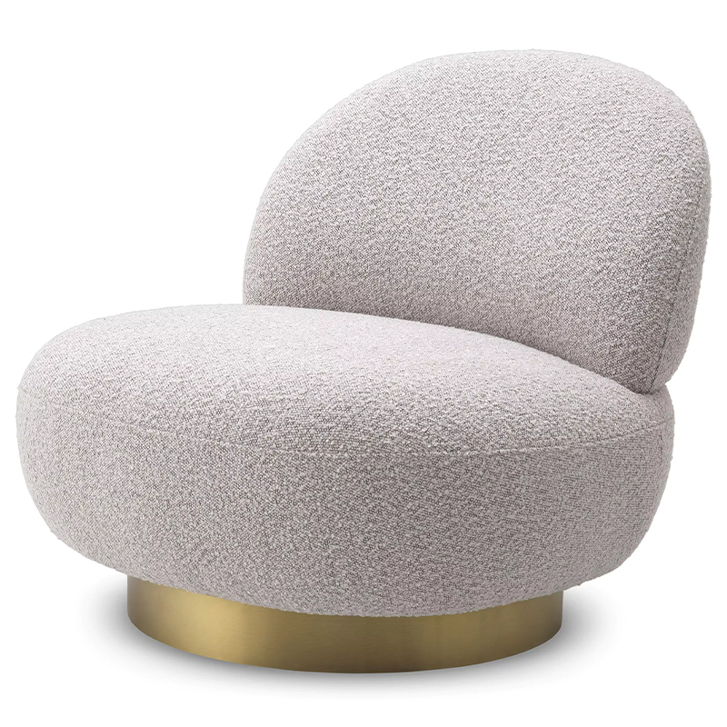 Кресло Eichholtz Swivel Chair Clement Grey Светло-серый Латунь в Ижевске | Loft Concept 