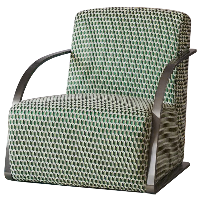 Кресло Esme Green Pattern Armchair Зеленый Темный хром в Ижевске | Loft Concept 