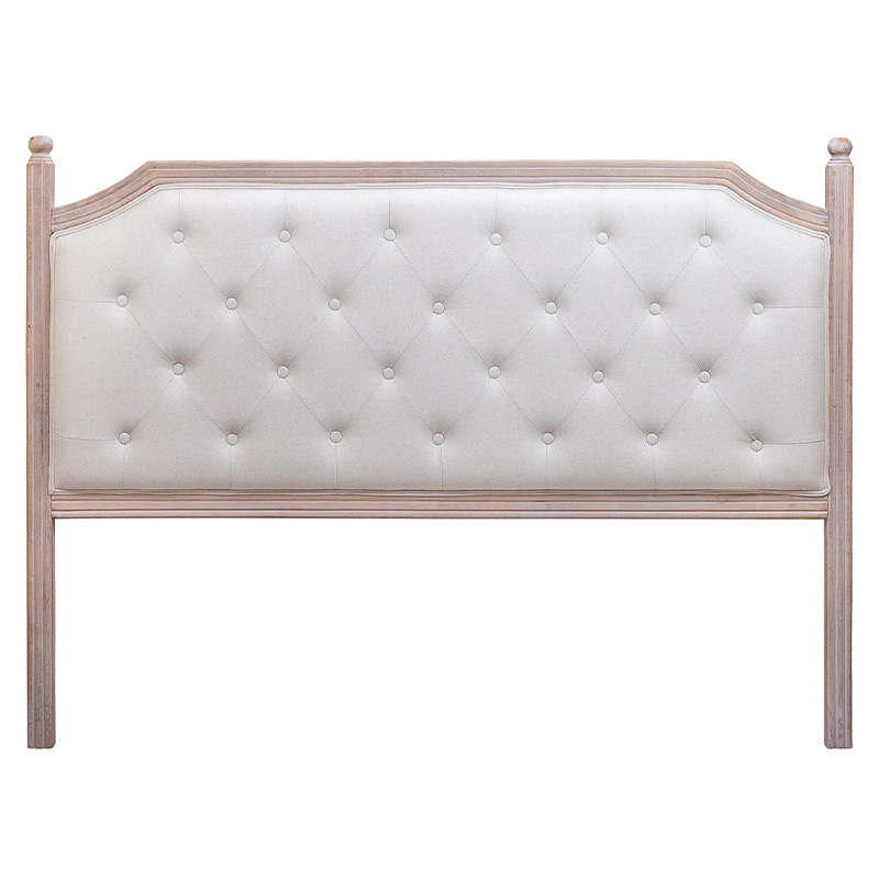 Изголовье кровати бежевое с мягкой обивкой из льна Emma Headboard Бежевый Коричневый в Ижевске | Loft Concept 