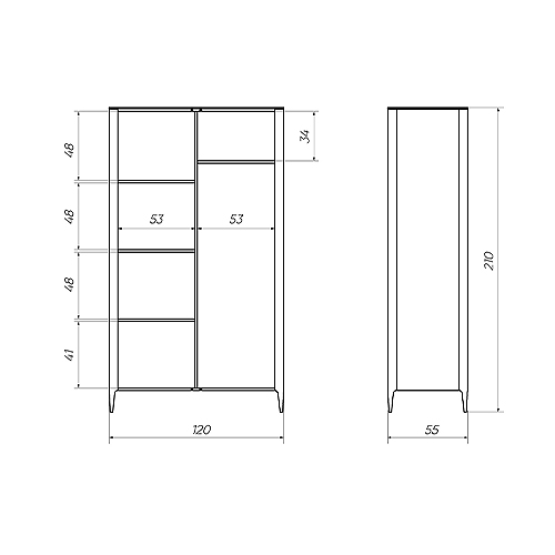 Шкаф двухстворчатый молочного цвета Type в Ижевске