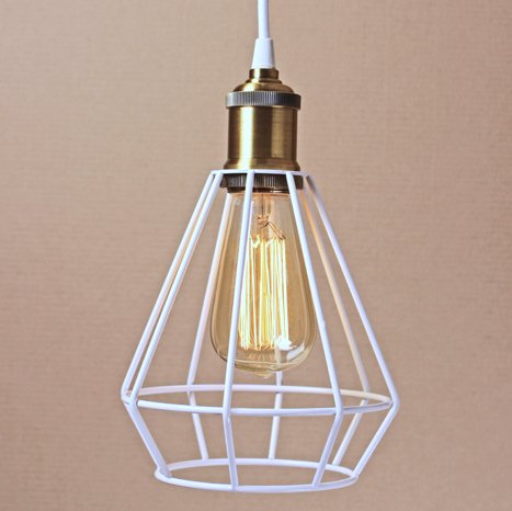 Подвесной светильник Wire Cage Pendant Punch White Белый в Ижевске | Loft Concept 