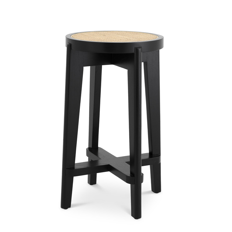 Полубарный стул Eichholtz Counter Stool Dareau black Бежевый Черный в Ижевске | Loft Concept 