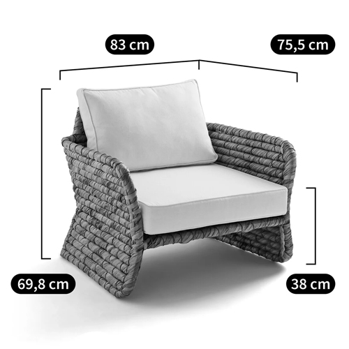 Кресло из плетеного гиацинта Gardner Wicker Armchair в Ижевске