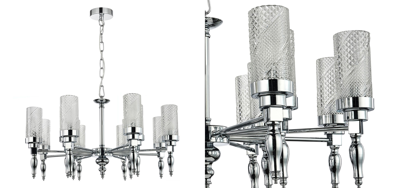 Люстра цвета хром Balusters D70 см - фото