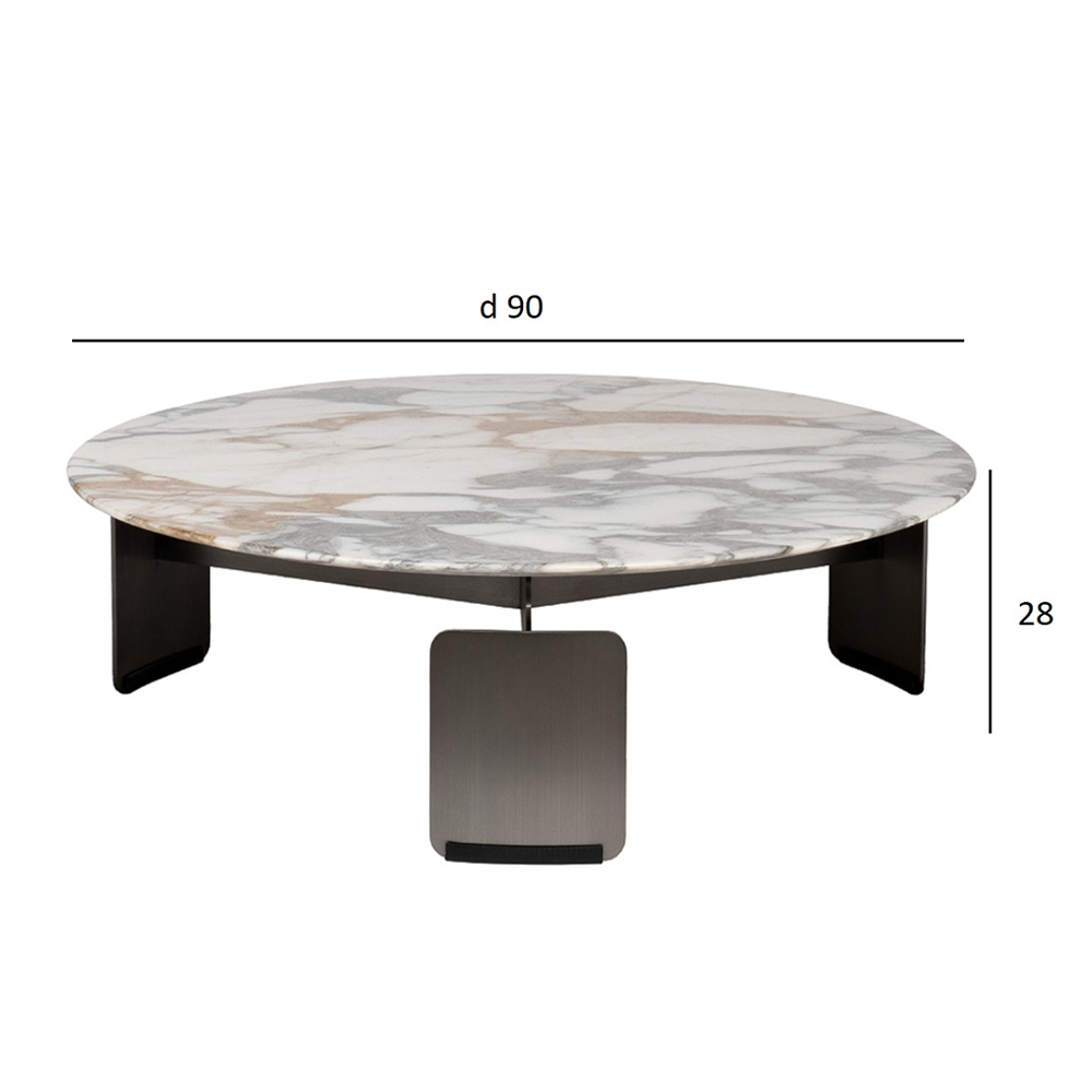 Столик журнальный с круглой мраморной столешницей на трех опорах Marble Stone Drawing в Ижевске