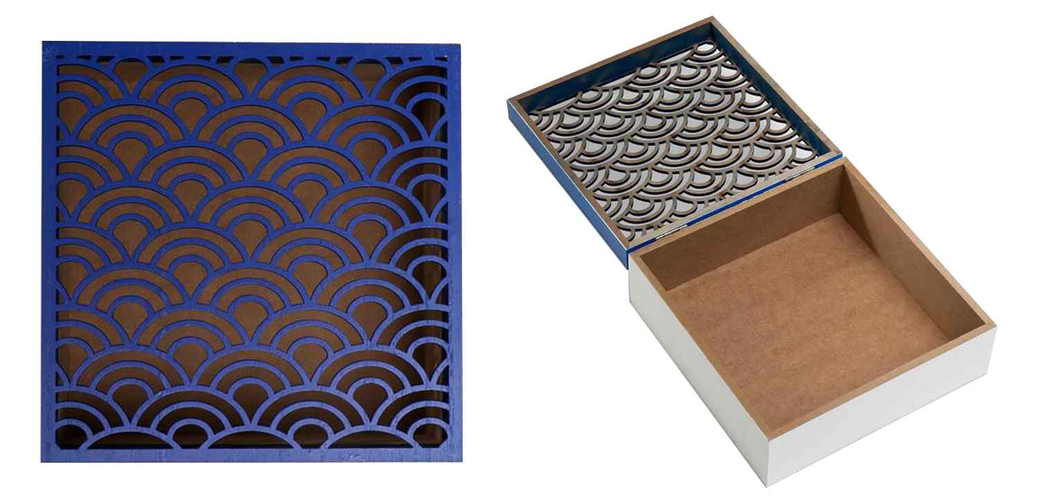 Шкатулка Deep Blue Scales Pattern Box - фото