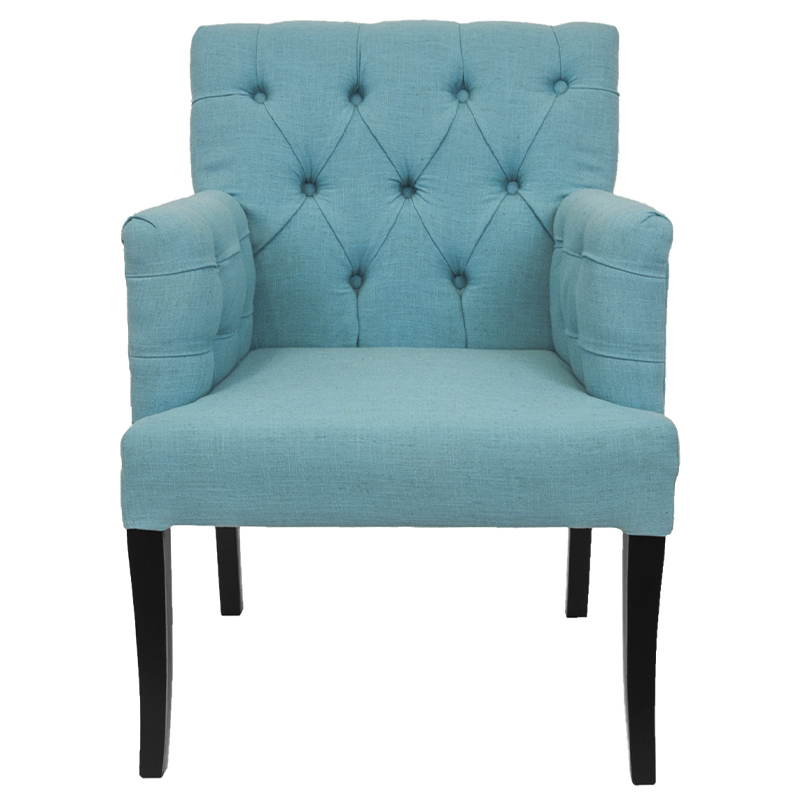 Кресло Addison Chic Armchair blue flax Бирюзовый Черный в Ижевске | Loft Concept 