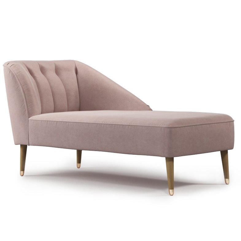 Кушетка Chaise Longue, Pink Cotton Velvet Розовый пастельный в Ижевске | Loft Concept 