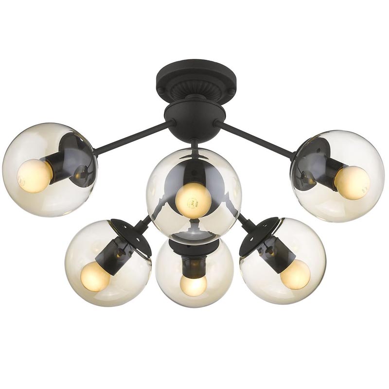 Потолочный светильник Ceiling Lamp Modo 6 black Черный Янтарный в Ижевске | Loft Concept 