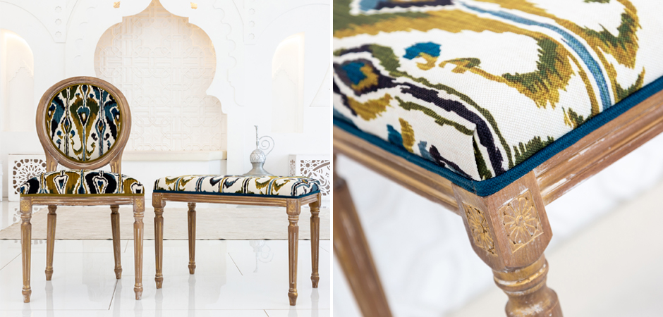 Банкетка Ikat Pattern  из натурального бука - фото №1