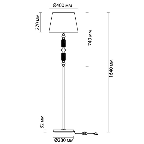 Торшер Iris Fabric Lampshade Floor lamp Candy в Ижевске