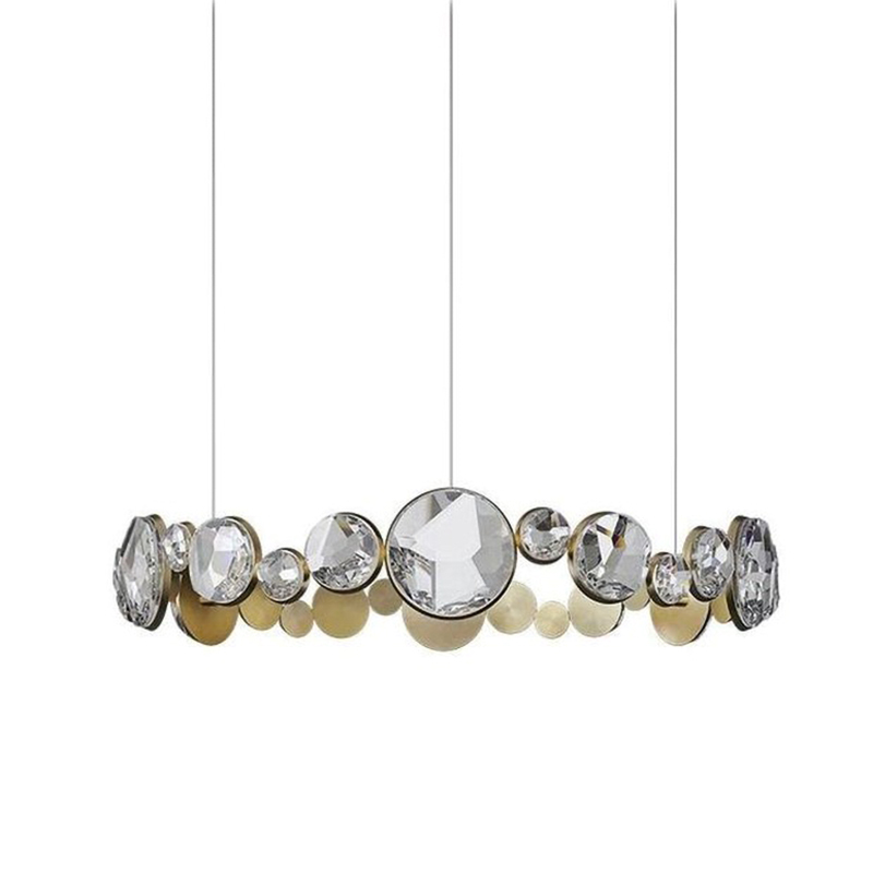 Люстра RING horizontal chandelier with crystals Прозрачный Латунь в Ижевске | Loft Concept 