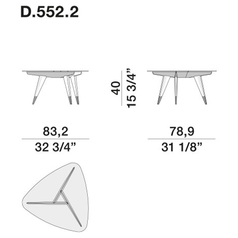 Дизайнерский кофейный стол со стеклянной столешницей Gio Ponti D.552.2 Coffee Table в Ижевске