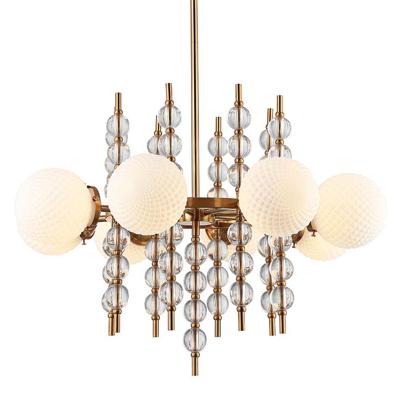 Люстра Addelyn Chandelier 8 lamp Белый Латунь в Ижевске | Loft Concept 