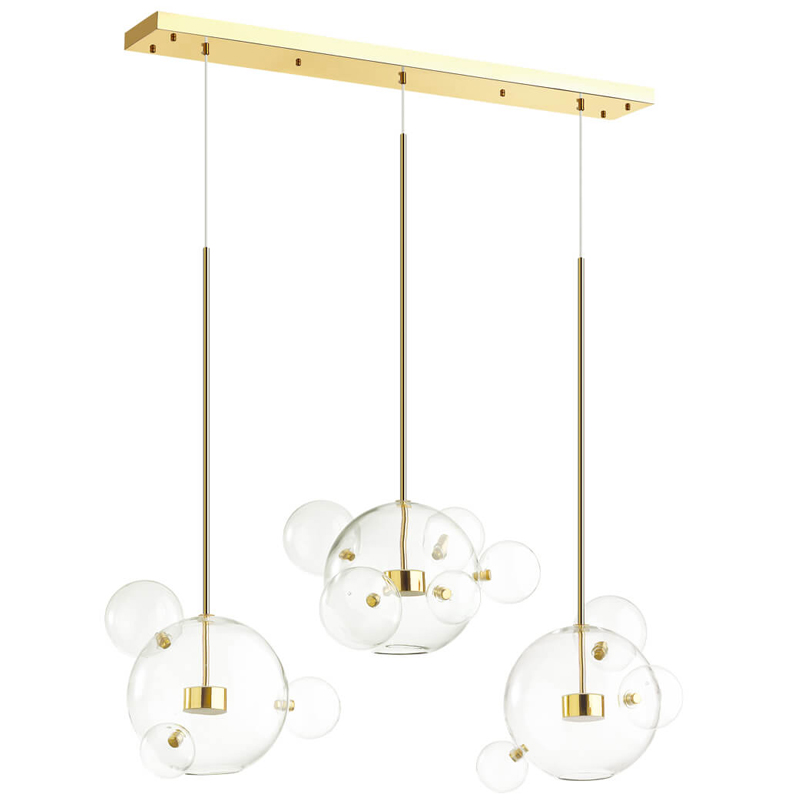 Люстра Transparent Bubble Chandelier Gold Line Глянцевое золото Прозрачный в Ижевске | Loft Concept 