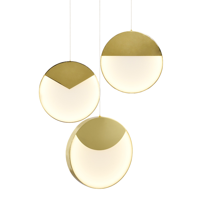 Подвесной светильник MM Lampadari Moonlight Suspension Lamp 3 Золотой Белый в Ижевске | Loft Concept 