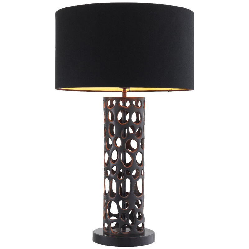 Настольная лампа Eichholtz Table Lamp Dix Bronze Черный Темная бронза Черный Мрамор Nero Золотой в Ижевске | Loft Concept 