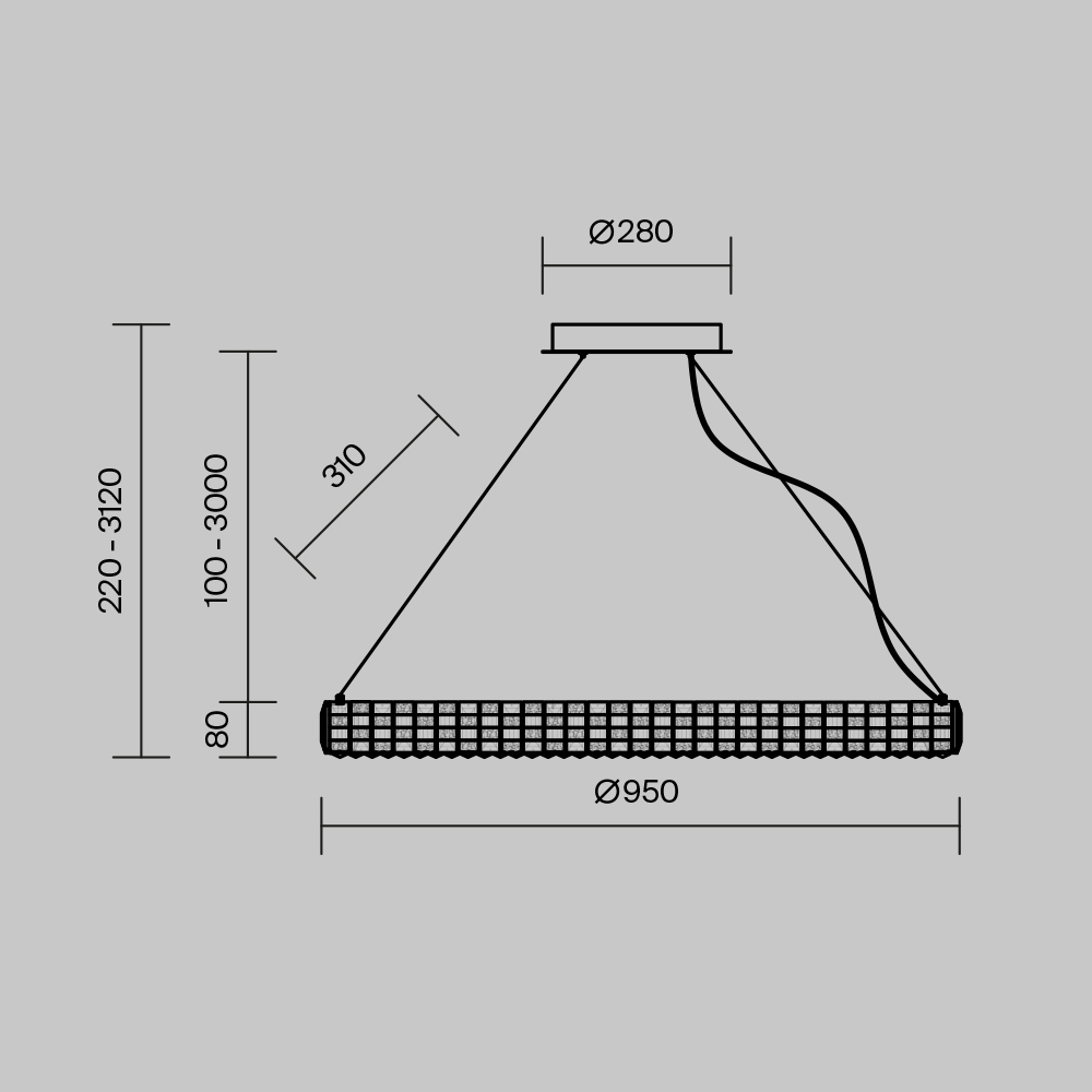 Люстра подвесная Castello 3000К 35Вт в Ижевске