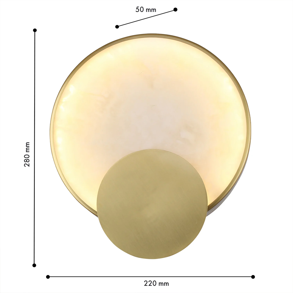 Бра в форме диска из бежевого алебастра Cryptocrystalline Stone в Ижевске