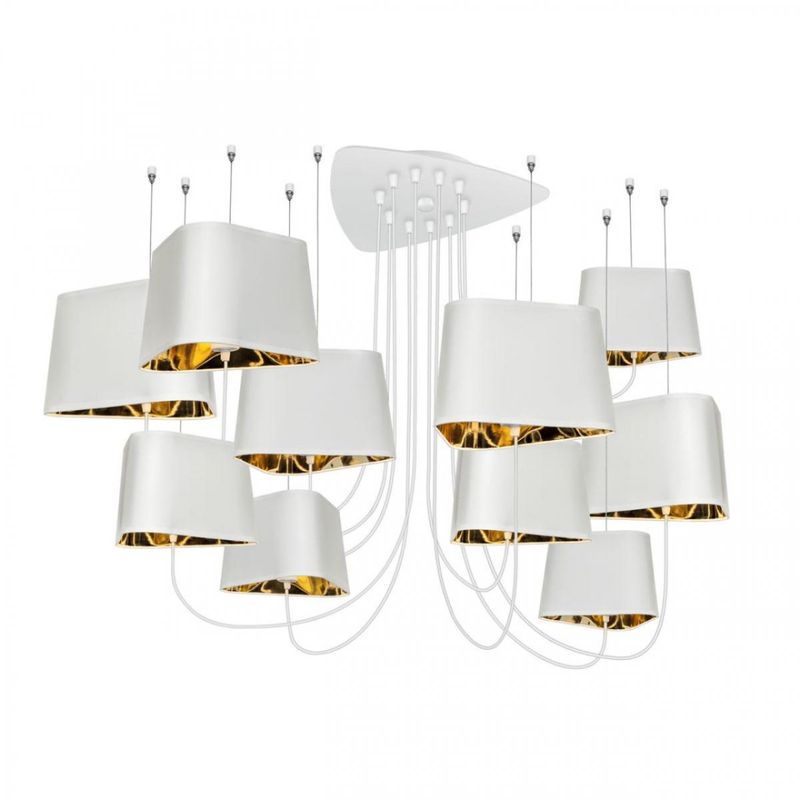 Люстра Designheure Lighting White Grand Nuage10 плафонов Белый Золотой в Ижевске | Loft Concept 