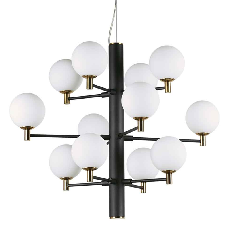 Люстра Italian Globe Abstraction Light  White and Black 12 Белый Золотой Черный в Ижевске | Loft Concept 