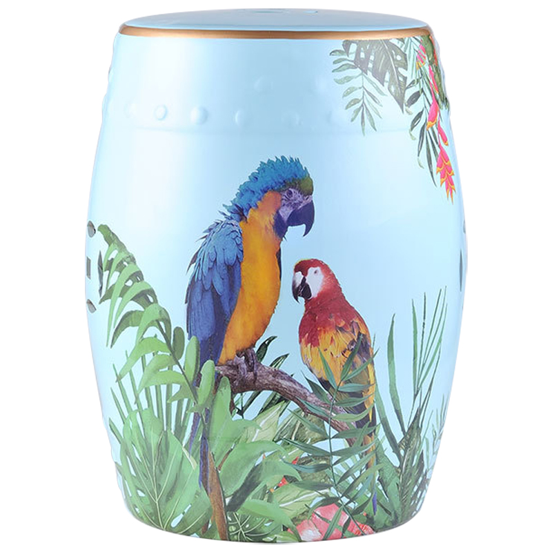 Керамический табурет Parrots Tropical Animal Ceramic Stool Blue Голубой Мульти в Ижевске | Loft Concept 