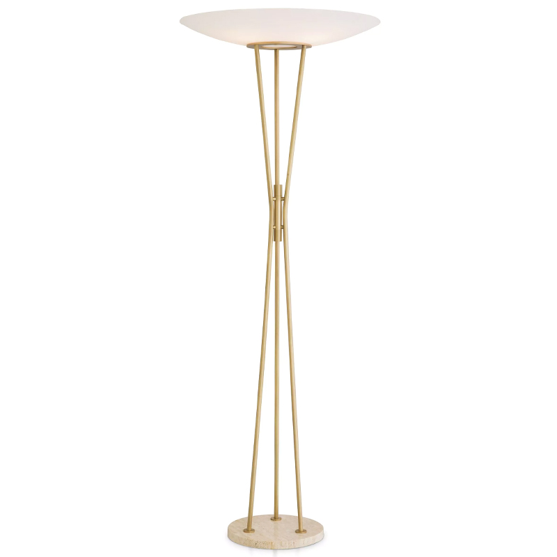 Торшер Eichholtz Floor Lamp Collina Латунь Белый Песочный в Ижевске | Loft Concept 