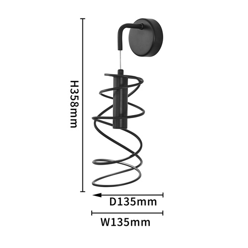 Бра светодиодное из металла со спиральным декоративным элементом черное Metal Spiral в Ижевске
