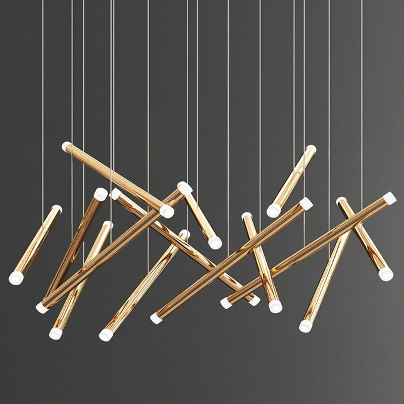 Люстра Dutti D0068 LED Chandelier Modern 14 Глянцевое золото в Ижевске | Loft Concept 