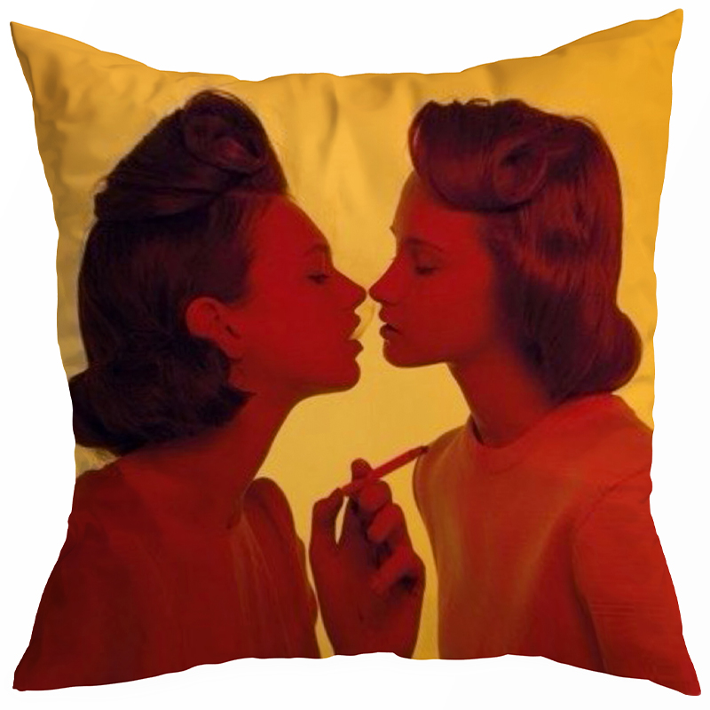 Декоративная подушка Seletti Cushion Smoking Girl Желтый Красный в Ижевске | Loft Concept 