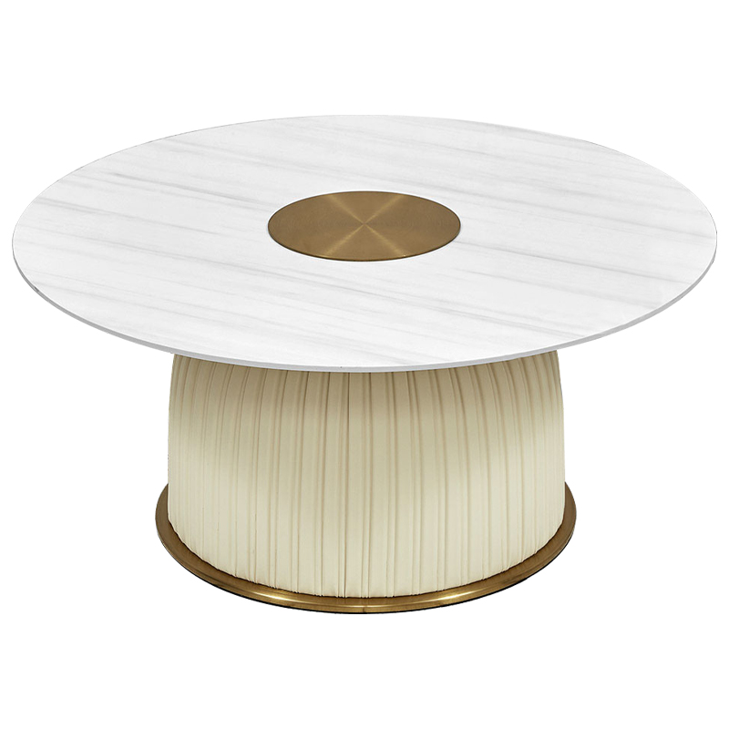 Кофейный стол Orlaith White Gold Round Table Белый ivory ( слоновая кость ) Золотой в Ижевске | Loft Concept 