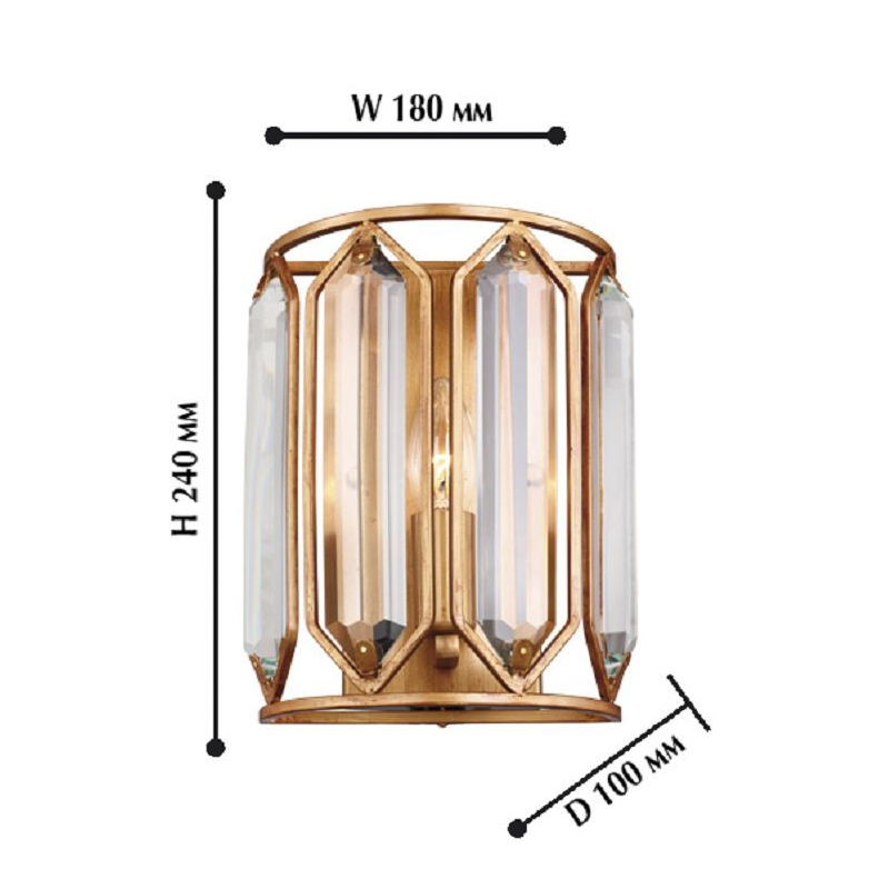 Бра с золотисто-коричневым каркасом CRYSTAL LIGHT в Ижевске
