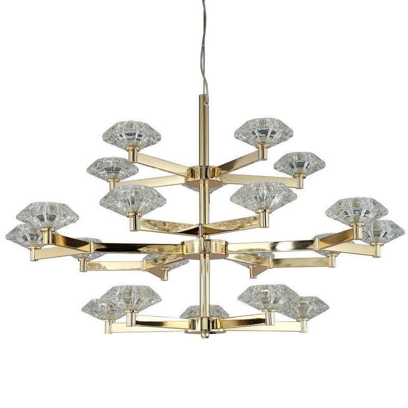 Люстра Yerker Chandelier Gold 20 Глянцевое золото Прозрачный в Ижевске | Loft Concept 