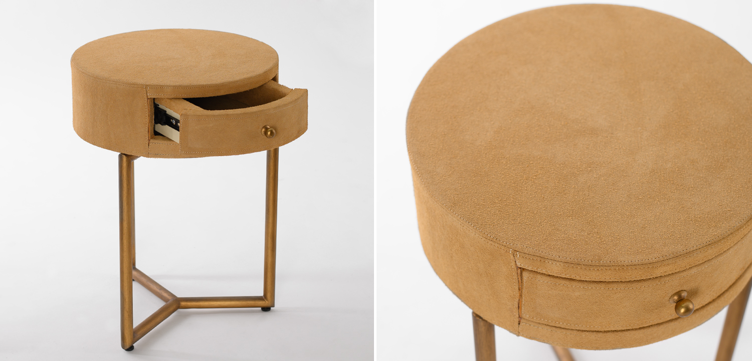Приставной стол Suede Side Table - фото