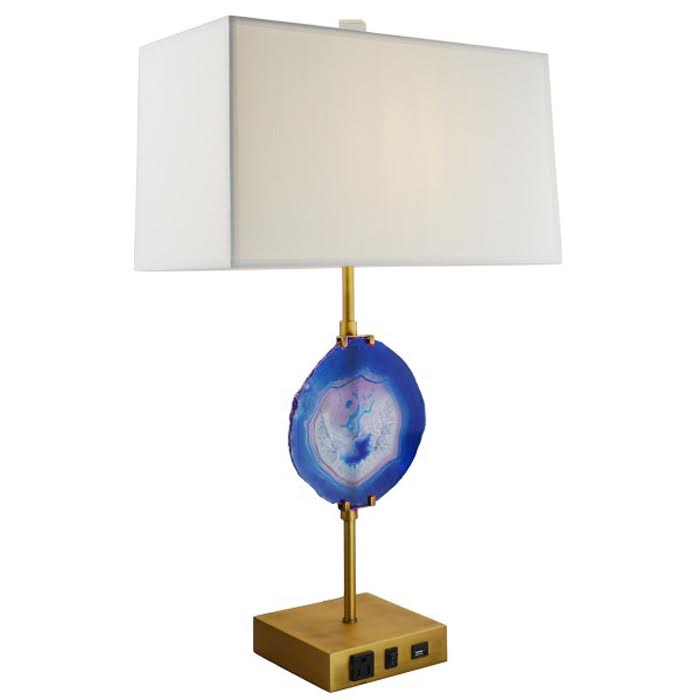 Настольная лампа Blue Agate Table Lamp Латунь Сапфирово-синий в Ижевске | Loft Concept 