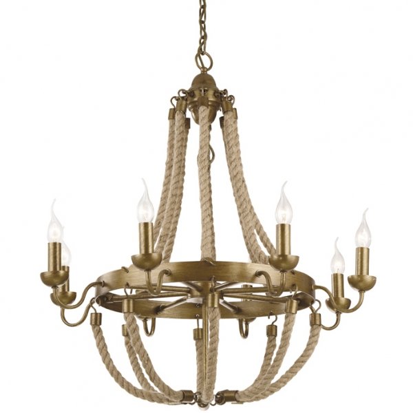 Люстра Rattan Chandelier Metall 8 Loft Rope Light  в Ижевске | Loft Concept 