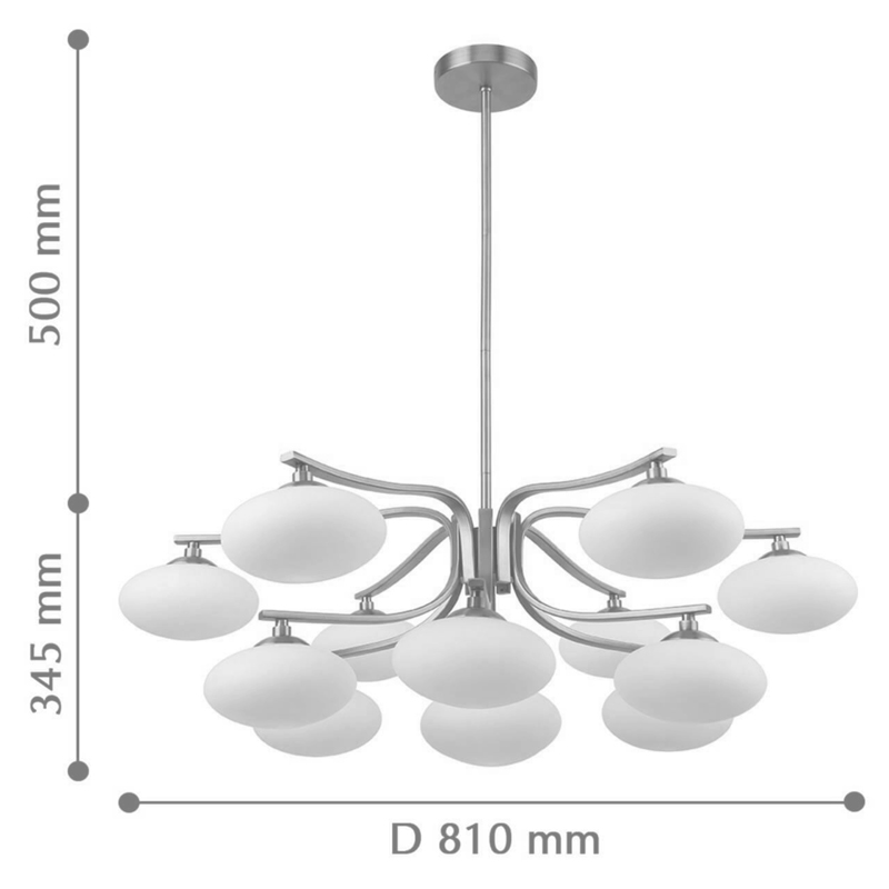 Oval Balls Mushrooms Chandelier 13 Silver в Ижевске