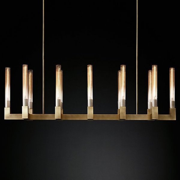 Люстра RH CANELLE Linear Chandelier 12 Modern Brass Латунь в Ижевске | Loft Concept 