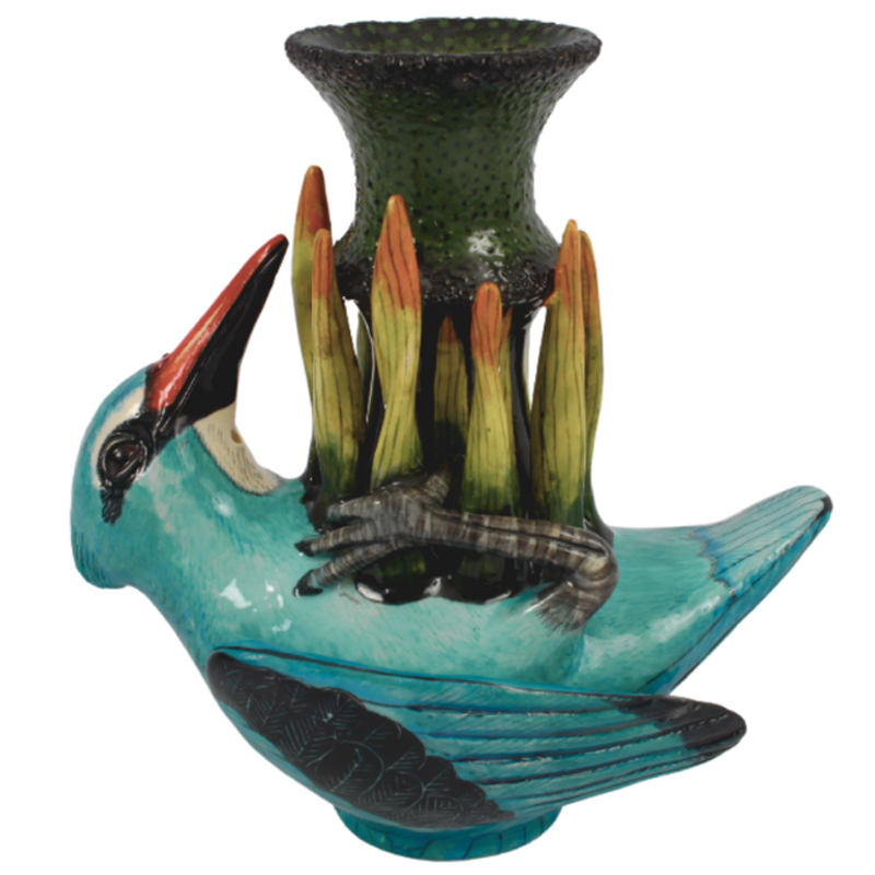 Ваза Голубая Птичка Woodland Kingfisher Vase Синий в Ижевске | Loft Concept 