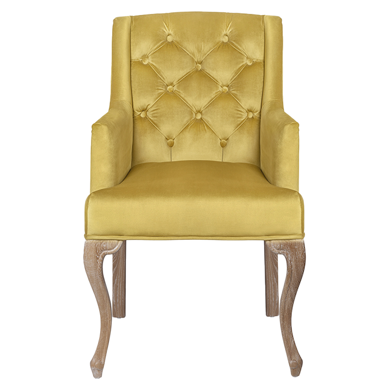 Кресло Mason Classical Armchair gold velour Желтый Коричневый в Ижевске | Loft Concept 