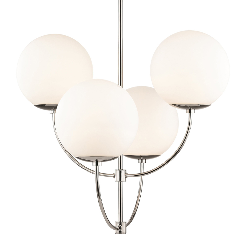 Люстра Breasal White Matte Balls Chandelier Chrome Хром Белое матовое стекло в Ижевске | Loft Concept 