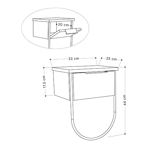 Прикроватная тумба бежево-серого цвета с откидной дверцей NORFOLK NIGHTSTAND LIGHT MOCHA в Ижевске