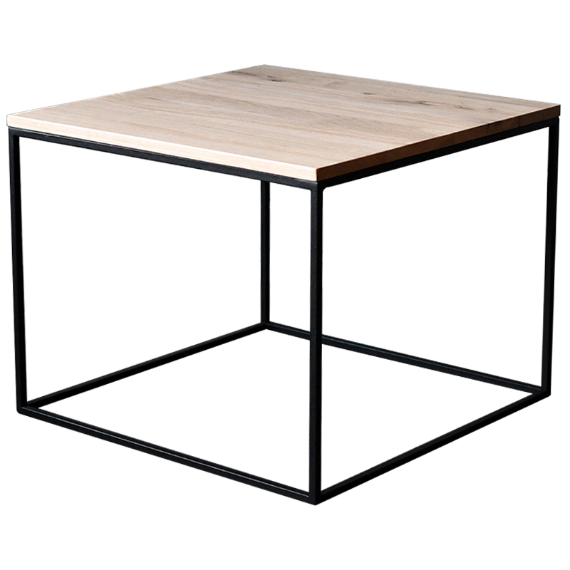 Кофейный стол Clegg Industrial Metal Rust Coffee Table Светлый дуб Черный в Ижевске | Loft Concept 