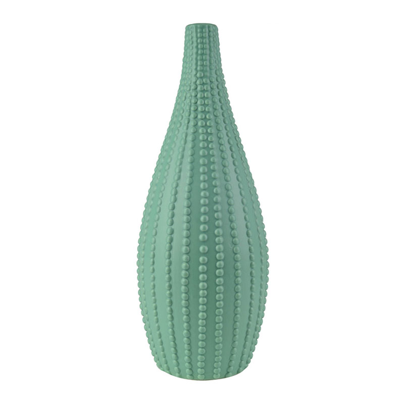 Ваза Ribbed Vase Narrow Throat turquoise 38 Бирюзовый в Ижевске | Loft Concept 