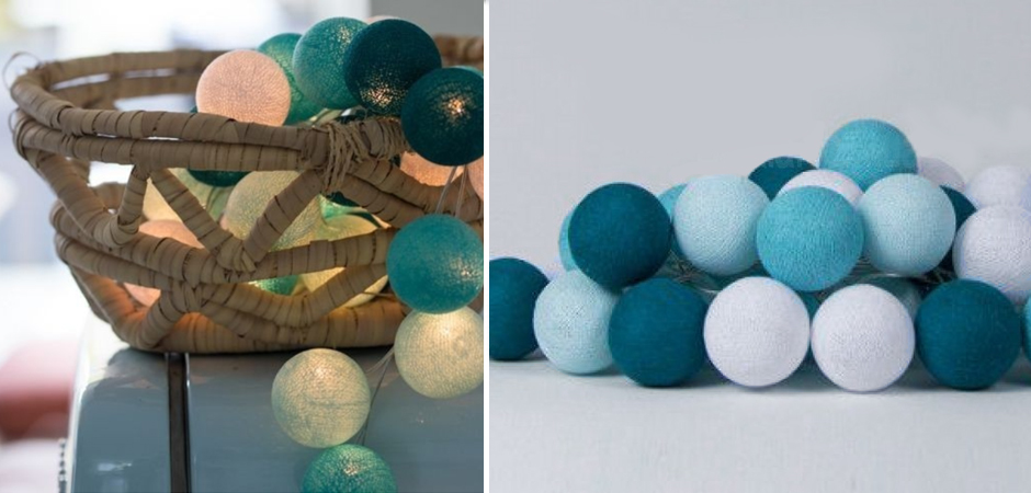 Гирлянда хлопковые фонарики Сotton Ball Aqua - Loft-Concept в Ижевске