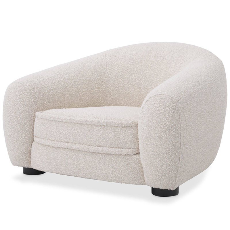 Кресло Eichholtz Chair Freud Boucle cream Кремовый Черный в Ижевске | Loft Concept 