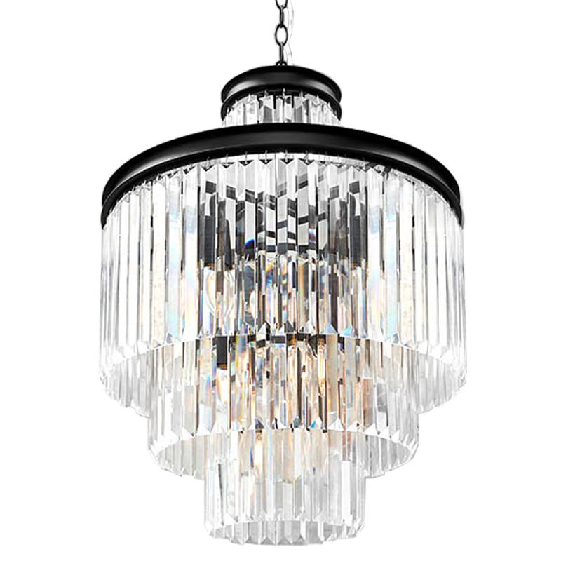 Люстра RH Odeon Chandelier Four Black 50 Прозрачное Стекло Черный в Ижевске | Loft Concept 